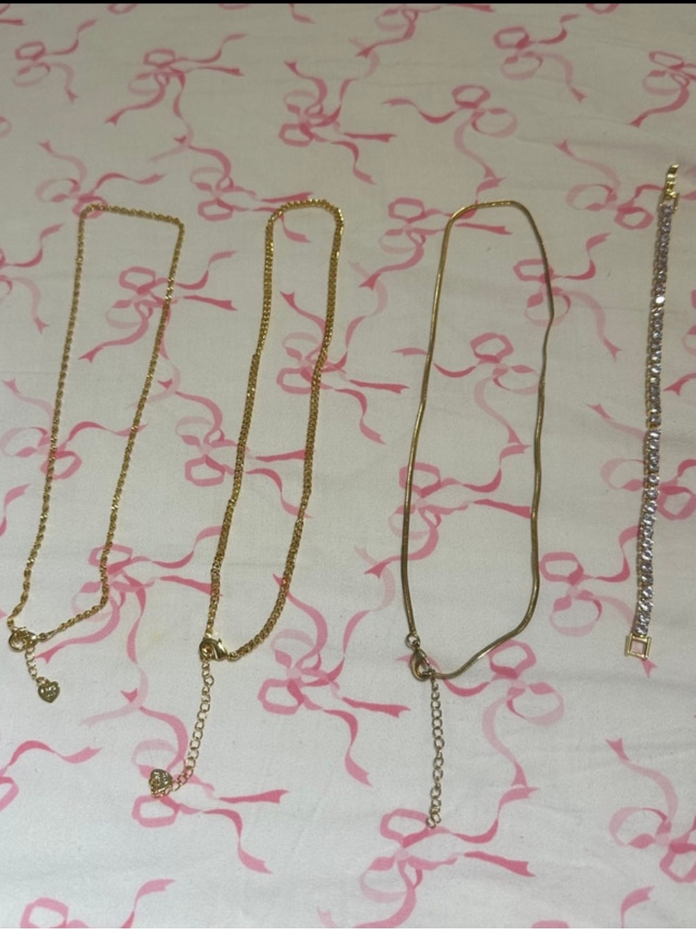 Gold-Tone Layering Necklace Trio with Rhinestone Accent